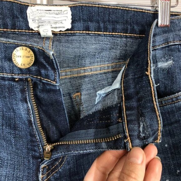 Current/elliott The Skinny Loved Destroyed Denim Jean Sz 27 - Picture 8 of 13